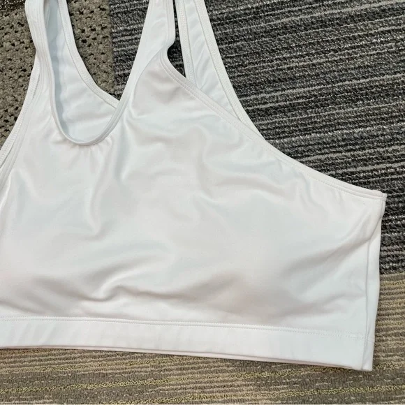 Nubyen X Revolve One Shoulder Sports Bra Sz Large White Cutout - Picture 5 of 10